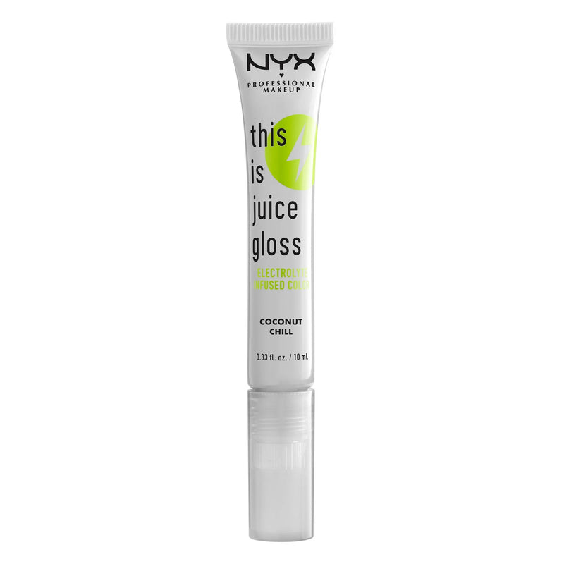 NYX Professional Makeup This Is Juice Gloss, Infused with Electrolytes, Coconut Chill