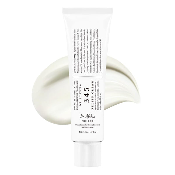 Dr.Althea 345 Relief Cream, Daily Face Moisturizer, Blemish Relief Care, Soothing Recovery & Moisture, Korean Vegan Skin Care for All Skin Types
