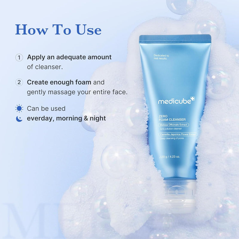 medicube Zero Foam Cleanser for Sensitive Skin - Sebum Control, Moisture Balance, and Pore Minimization
