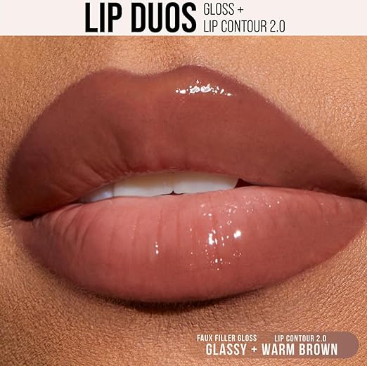 Huda Beauty 90's Brown Lip Duo – Gloss & Lip Contour