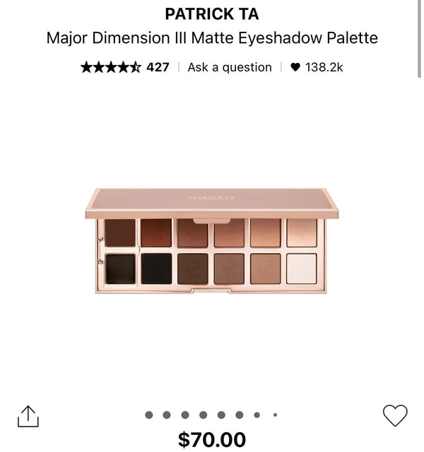 PATRICK TA Major Dimension III Matte Eyeshadow Palette